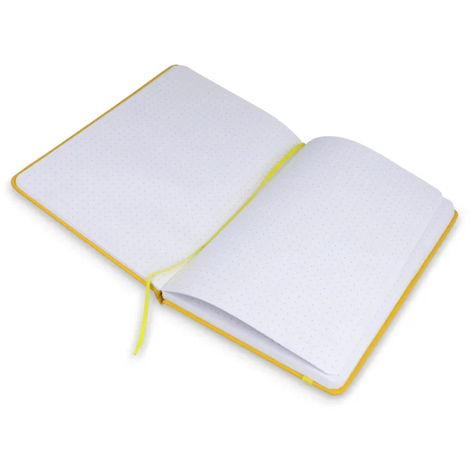 Notatnik A5 PU z kartkami papieru w kropki / żółty LT92064-N0041