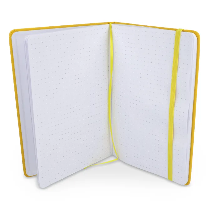 Notatnik A5 PU z kartkami papieru w kropki / żółty LT92064-N0041