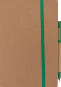 Notatnik A5 z czystymi stronami i długopisem z materiałów z recyklingu CHLOE / Zielony 2377609