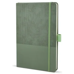 Notatnik Thermo Leather A5 / Ciemnobrązowy / zielony LT92088-N5031