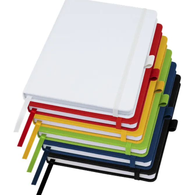 Notatnik w formacie A5 z papieru z recyklingu z okładką z plastiku z recyklingu Honua / Czarny 10776390