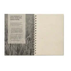 Notes A5 w linie, papier z trawy / Beżowy MO6541-13