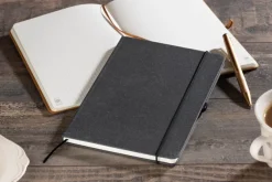 Notes z recyklingowanego PU, GLITZO A5 / Czarny 18010-02
