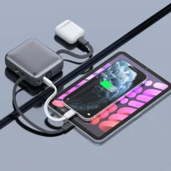 Nova Powerbank 22,5 W Power Delivery z wbudowanymi kablami 10 000 mAh / Ciemnoszary LT95515-N0060