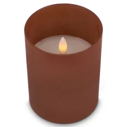 Nyelle Świeca woskowa LED z możliwością ładowania w szklanym pojemniku / Brązowy LT57313-N0051