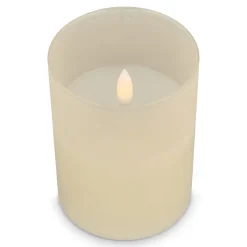 Nyelle Świeca woskowa LED z możliwością ładowania w szklanym pojemniku / Beżowy LT57313-N0055