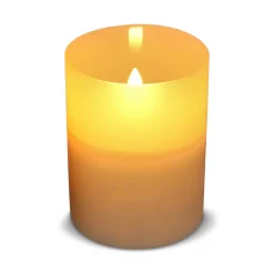 Nyelle Świeca woskowa LED z możliwością ładowania w szklanym pojemniku / Beżowy LT57313-N0055