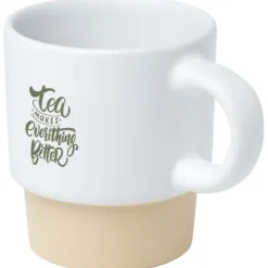 Olympia kubek do espresso z glinianym dnem, z możliwością układania w stosy, 130 ml / Biały 10080501