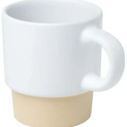 Olympia kubek do espresso z glinianym dnem, z możliwością układania w stosy, 130 ml / Biały 10080501