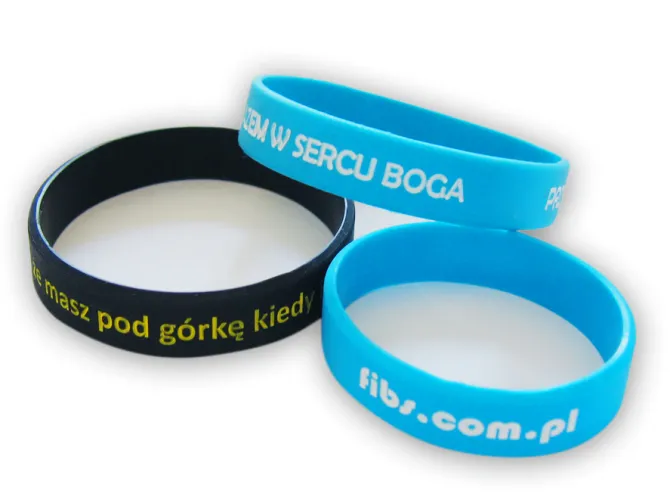 Opaska silikonowa tłoczone + wypełnienie 1 kolorem / Czarny WE-GO11-03