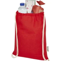 Oregon ściągana sznurkiem torba na zakupy z bawełny z recyklingu z certyfikatem GRS 140 g/m² / Granatowy 12073555
