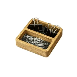 Organizer drewniany SMALL DOUBLE BOX / Drewniany - dąb BWD10034