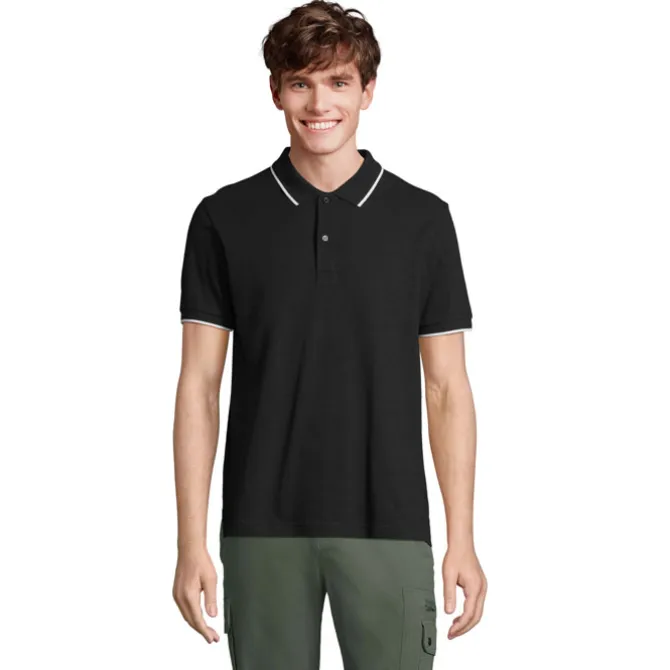 PALERMO POLO SHIRT / Negro/Blanco S04769-BC-L