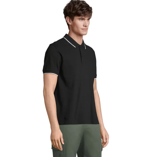 PALERMO POLO SHIRT / Negro/Blanco S04769-BC-3XL