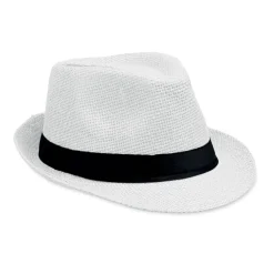 Papierowy kapelusz słomkowy / Bialy MO2367-06