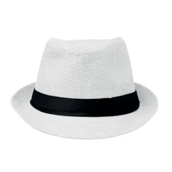 Papierowy kapelusz słomkowy / Bialy MO2367-06