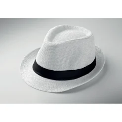 Papierowy kapelusz słomkowy / Bialy MO2367-06