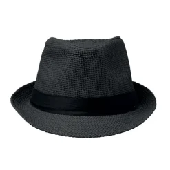 Papierowy kapelusz słomkowy / Czarny MO2367-03