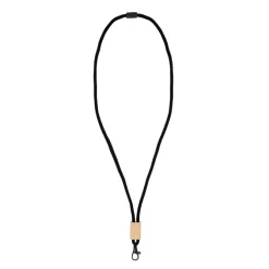 Paracord R-PET lanyard / Czarny LT95306-N0002