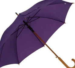 Parasol automatyczny drewniany Ø105 cm NANCY / Czarny 513103