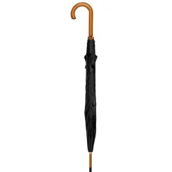 Parasol automatyczny z drewnianą rączką / Czarny IP35038411