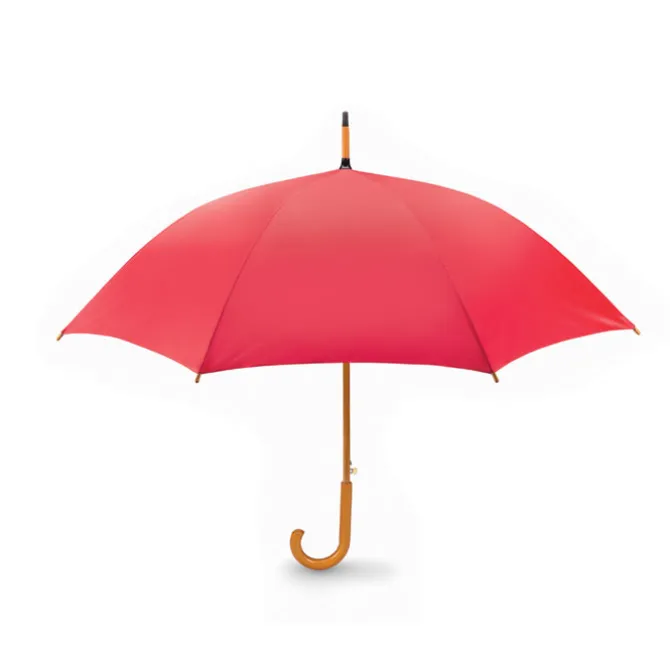 Parasol z drewnianą rączką / Czerwony KC5131-05