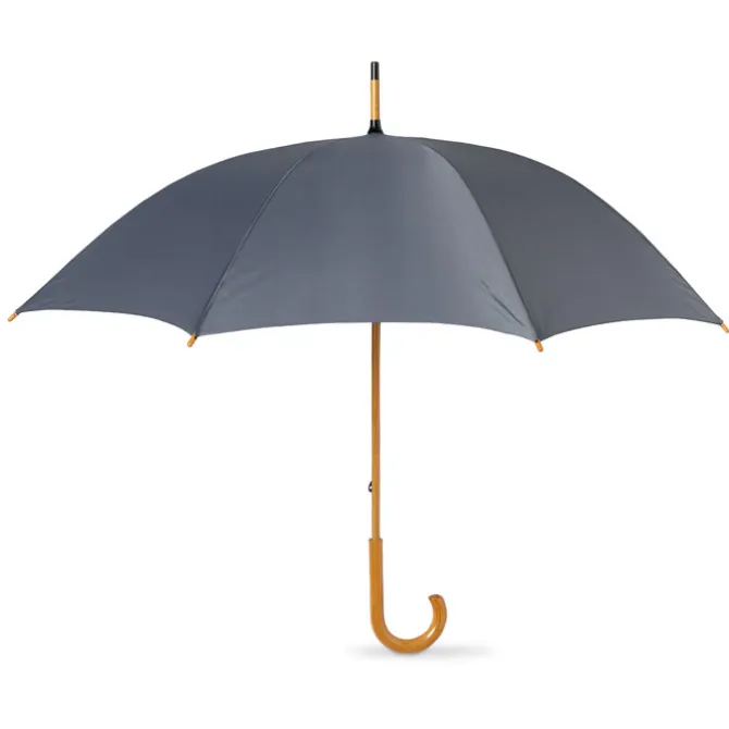 Parasol z drewnianą rączką / Szary KC5132-07