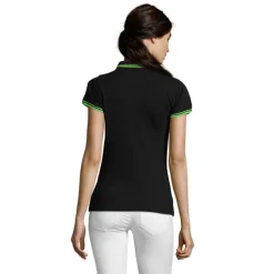 PASADENA damskie polo 200g / Czarny/Limonka S00578-BN-M