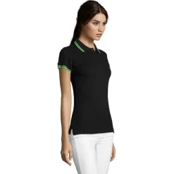 PASADENA damskie polo 200g / Czarny/Limonka S00578-BN-M