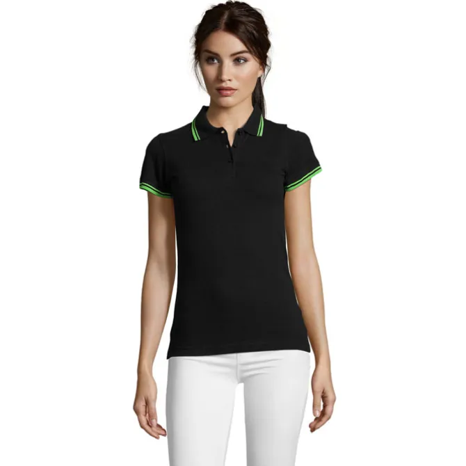PASADENA damskie polo 200g / Czarny/Limonka S00578-BN-XL