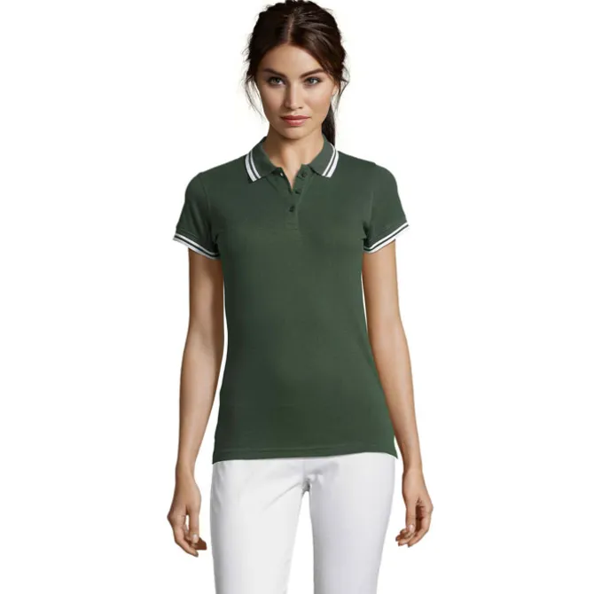 PASADENA damskie polo 200g / Forest Green/White S00578-FE-S