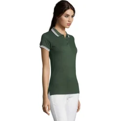 PASADENA damskie polo 200g / Forest Green/White S00578-FE-S