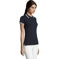 PASADENA damskie polo 200g / Francuski granatowy / biały S00578-FW-XXL