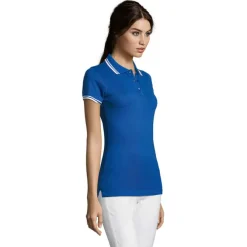 PASADENA damskie polo 200g / Królewski Niebieski/biały S00578-RW-S
