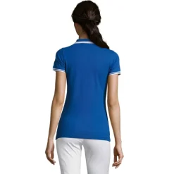 PASADENA damskie polo 200g / Królewski Niebieski/biały S00578-RW-S