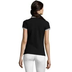 PASADENA damskie polo 200g / Negro/Blanco S00578-BC-XL