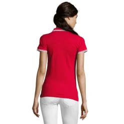 PASADENA damskie polo 200g / Rojo/Blanco S00578-RE-S
