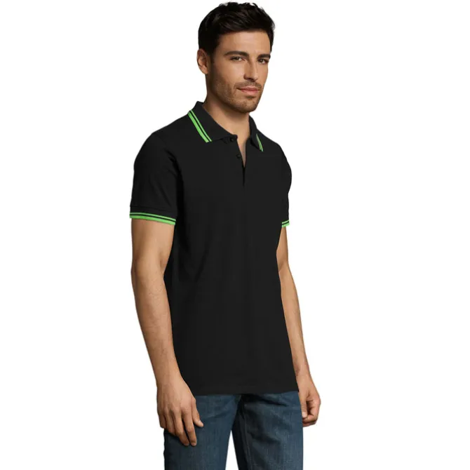 PASADENA męskie polo 200g / Czarny/Limonka S00577-BN-XL