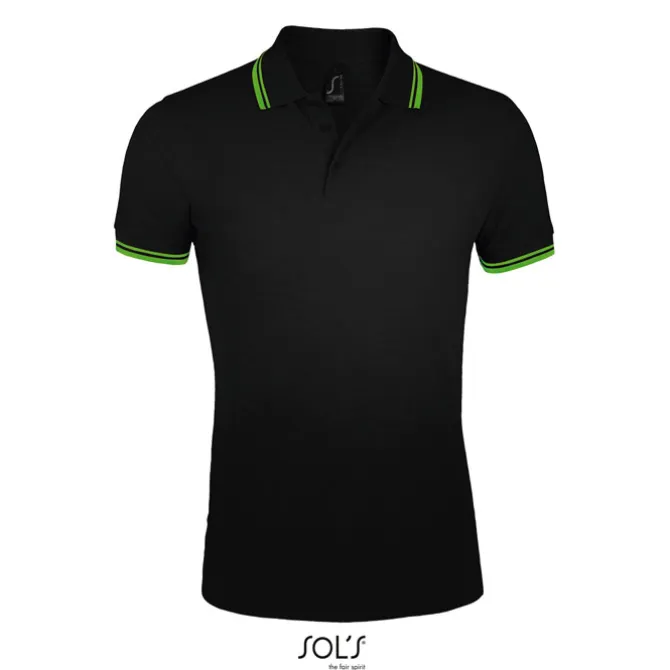 PASADENA męskie polo 200g / Czarny/Limonka S00577-BN-XL