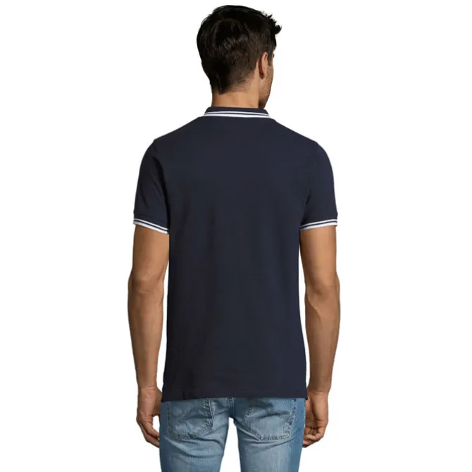 PASADENA męskie polo 200g / Francuski granatowy / biały S00577-FW-XL
