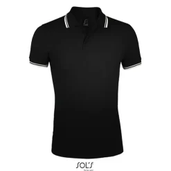 PASADENA męskie polo 200g / Negro/Blanco S00577-BC-XXL