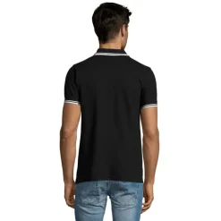 PASADENA męskie polo 200g / Negro/Blanco S00577-BC-XXL