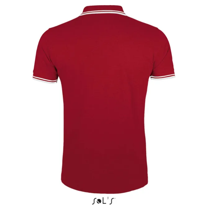 PASADENA męskie polo 200g / Rojo/Blanco S00577-RE-3XL