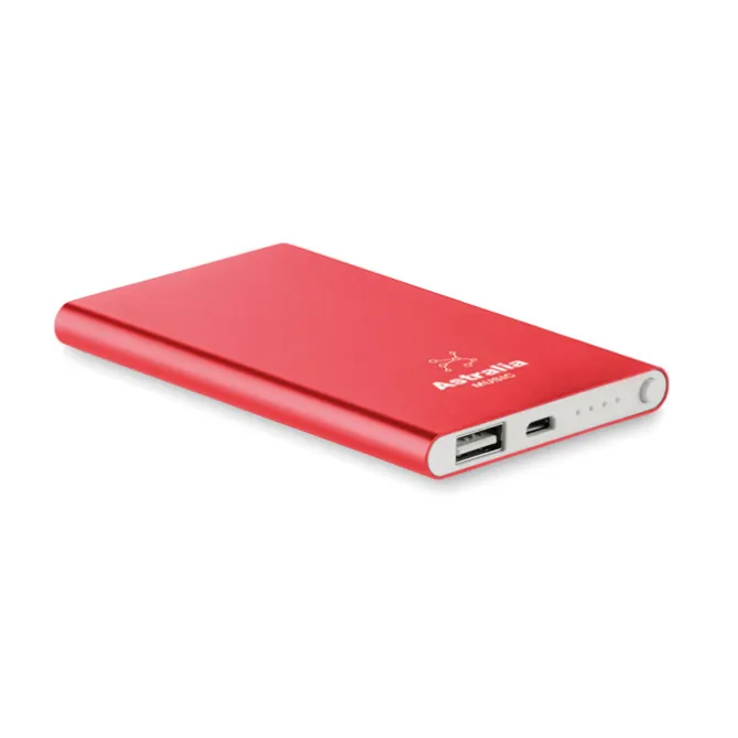 Płaski Powerbank 4000mAh / Czerwony MO8735-05