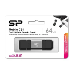 Pendrive Mobile C51, 256GB 3.2 Silicon Power / Czarny EG834203 64GB