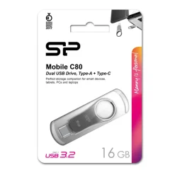 Pendrive z wejściem USB typu C Mobile C80, 64GB 3.2 Silicon Power / Szary EG 815007 16GB