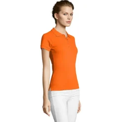 PEOPLE Damskie POLO 210g / Pomaranczowy S11310-OR-L