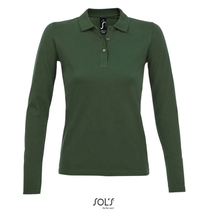 PERFECT Damskie LSL POLO180 / Ciemno-Zielony S02083-BO-M