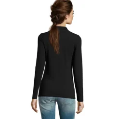 PERFECT Damskie LSL POLO180 / Czarny / Czarny opal S02083-BK-XL