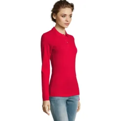 PERFECT Damskie LSL POLO180 / Czerwony S02083-RD-M